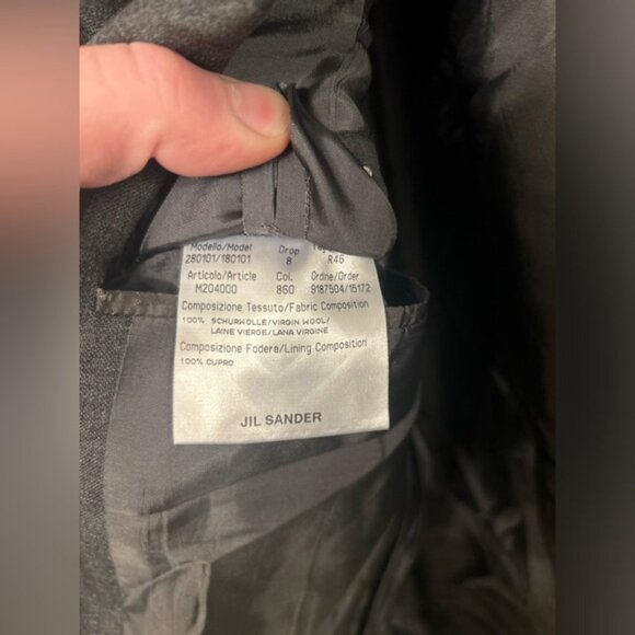 Jil Sander Gray Wool Men’s Tailored Blazer Jacket - Picture 2 of 8